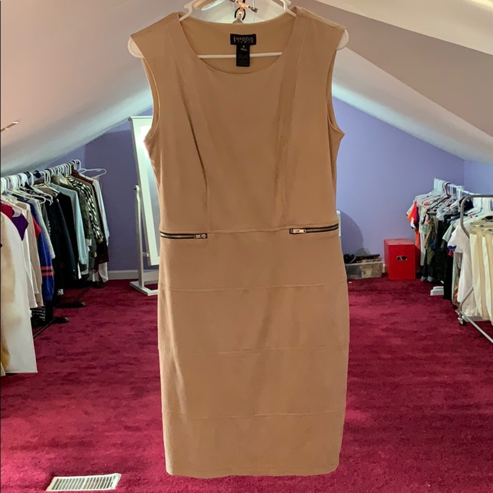 Faux Suede Pencil Dress